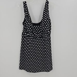 NWT Longitude Polka Dot One Piece Bathing Suit Size 14